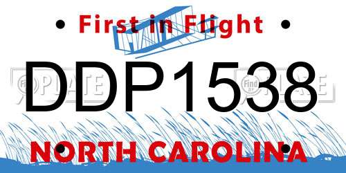 DDP1538 North Carolina License Plate