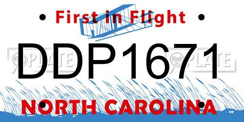 DDP1671 North Carolina License Plate