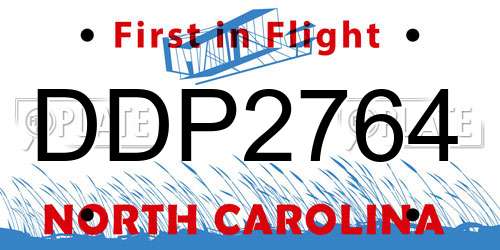 DDP2764 North Carolina License Plate