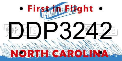DDP3242 North Carolina License Plate