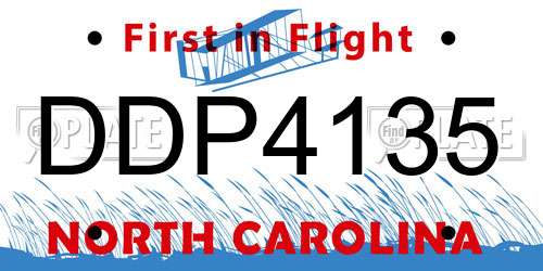 DDP4135 North Carolina License Plate