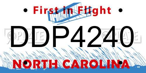 DDP4240 North Carolina License Plate