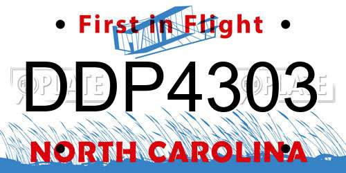 DDP4303 North Carolina License Plate