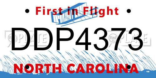 DDP4373 North Carolina License Plate