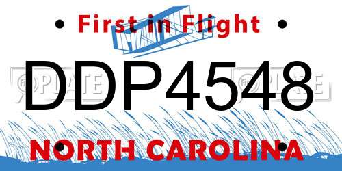 DDP4548 North Carolina License Plate