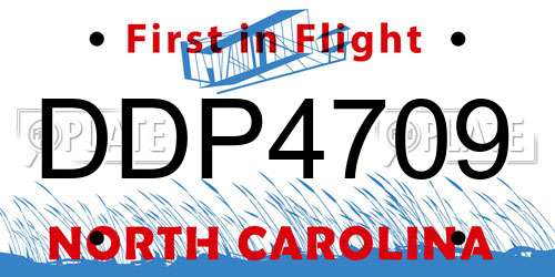 DDP4709 North Carolina License Plate