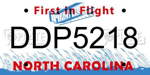 DDP5218 North Carolina License Plate