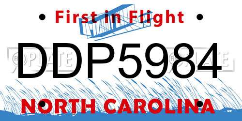 DDP5984 North Carolina License Plate