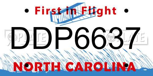 DDP6637 North Carolina License Plate