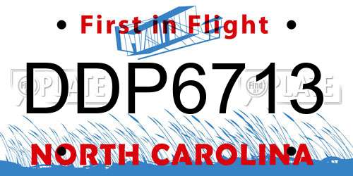 DDP6713 North Carolina License Plate