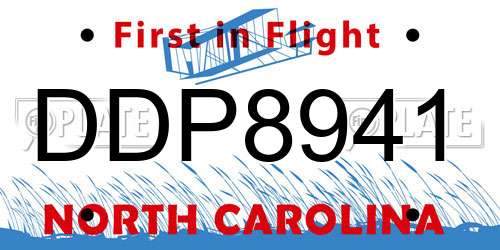 DDP8941 North Carolina License Plate