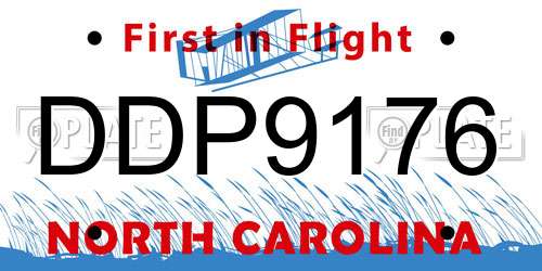 DDP9176 North Carolina License Plate