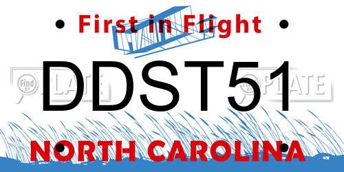 DDST51 North Carolina License Plate