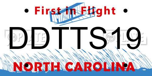 DDTTS19 North Carolina License Plate