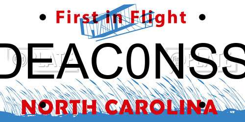 DEAC0NSS North Carolina License Plate