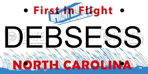DEBSESS North Carolina License Plate