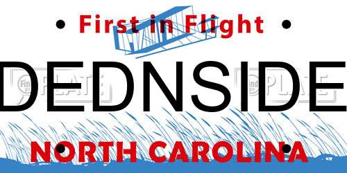 DEDNSIDE North Carolina License Plate