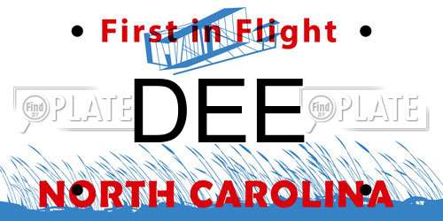 DEE North Carolina License Plate