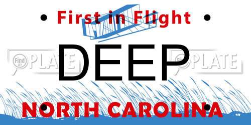 DEEP North Carolina License Plate