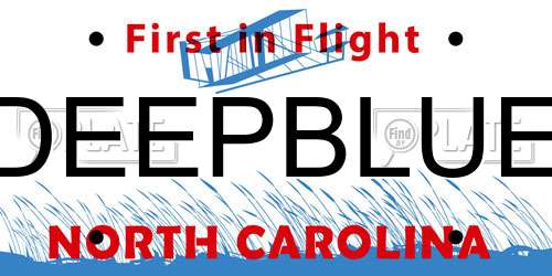 DEEPBLUE North Carolina License Plate