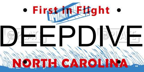 DEEPDIVE North Carolina License Plate