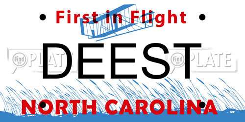 DEEST North Carolina License Plate