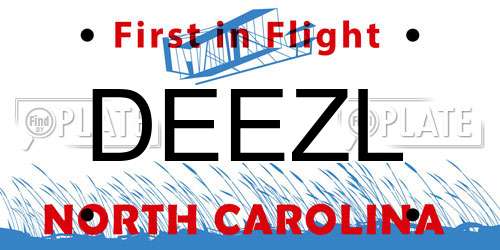 DEEZL North Carolina License Plate