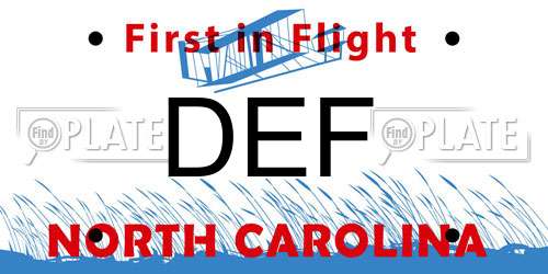 DEF North Carolina License Plate