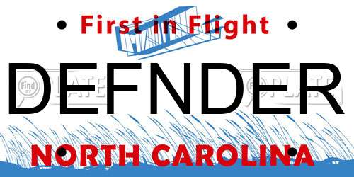 DEFNDER North Carolina License Plate