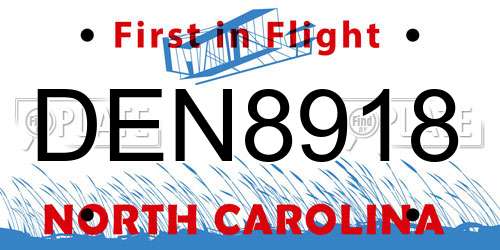 DEN8918 North Carolina License Plate