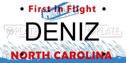 DENIZ North Carolina License Plate