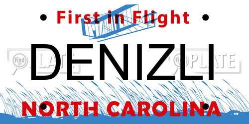 DENIZLI North Carolina License Plate