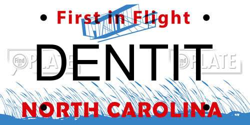 DENTIT North Carolina License Plate