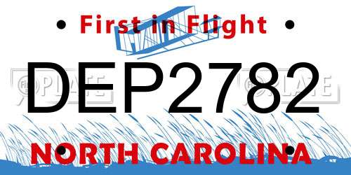 DEP2782 North Carolina License Plate