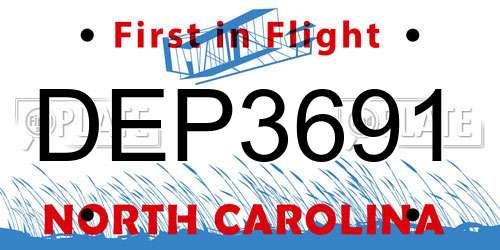 DEP3691 North Carolina License Plate