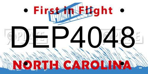 DEP4048 North Carolina License Plate