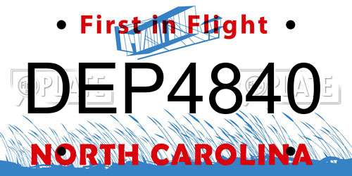DEP4840 North Carolina License Plate