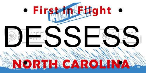 DESSESS North Carolina License Plate
