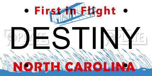DESTINY North Carolina License Plate