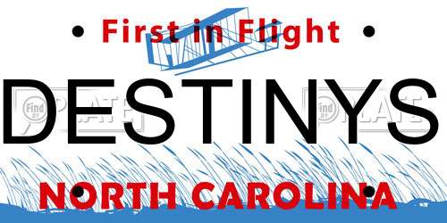 DESTINYS North Carolina License Plate