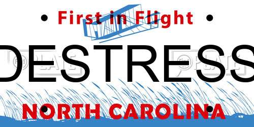 DESTRESS North Carolina License Plate