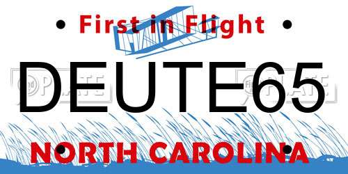 DEUTE65 North Carolina License Plate