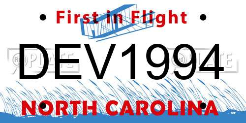 DEV1994 North Carolina License Plate