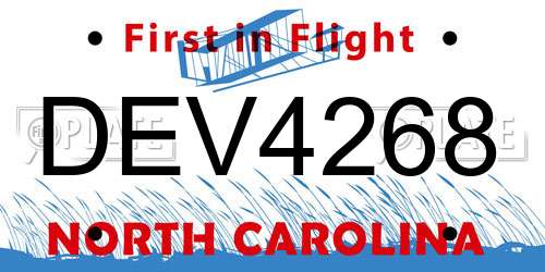 DEV4268 North Carolina License Plate