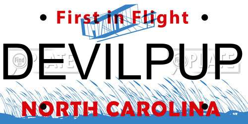 DEVILPUP North Carolina License Plate