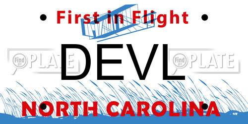 DEVL North Carolina License Plate