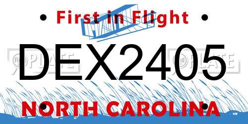 DEX2405 North Carolina License Plate