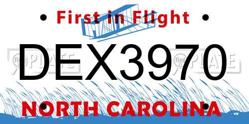 DEX3970 North Carolina License Plate