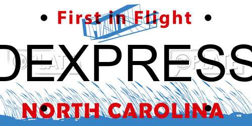 DEXPRESS North Carolina License Plate