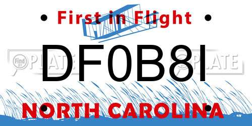 DF0B8I North Carolina License Plate